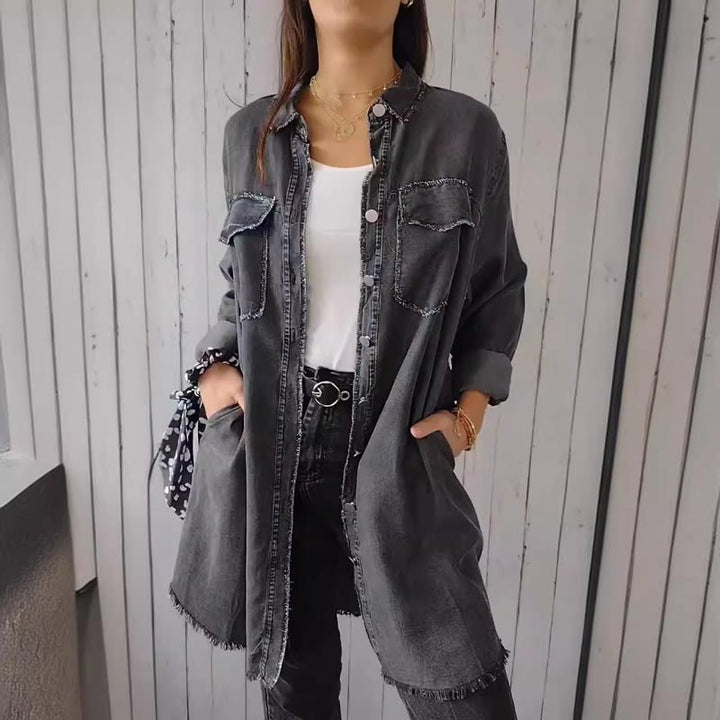 SHAVONNE - CAMISA DE MEZCLILLA CON CHAQUETA DE SOLAPA