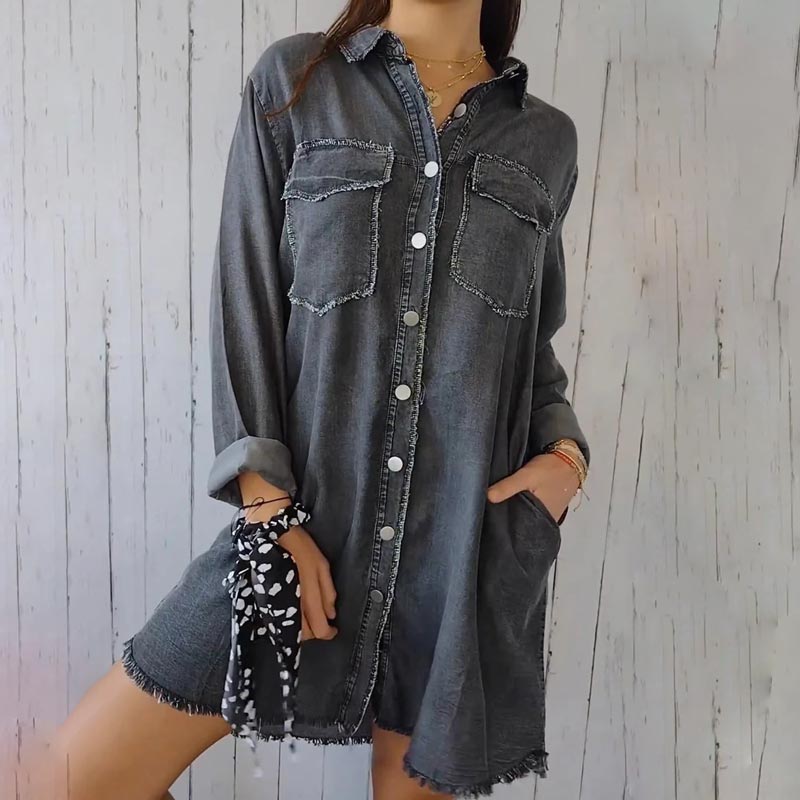 SHAVONNE - CAMISA DE MEZCLILLA CON CHAQUETA DE SOLAPA