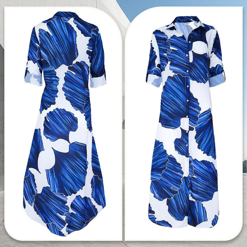 MAYBELLE - VESTIDO MAXI ENVOLVENTE ELEGANTE CON CUELLO