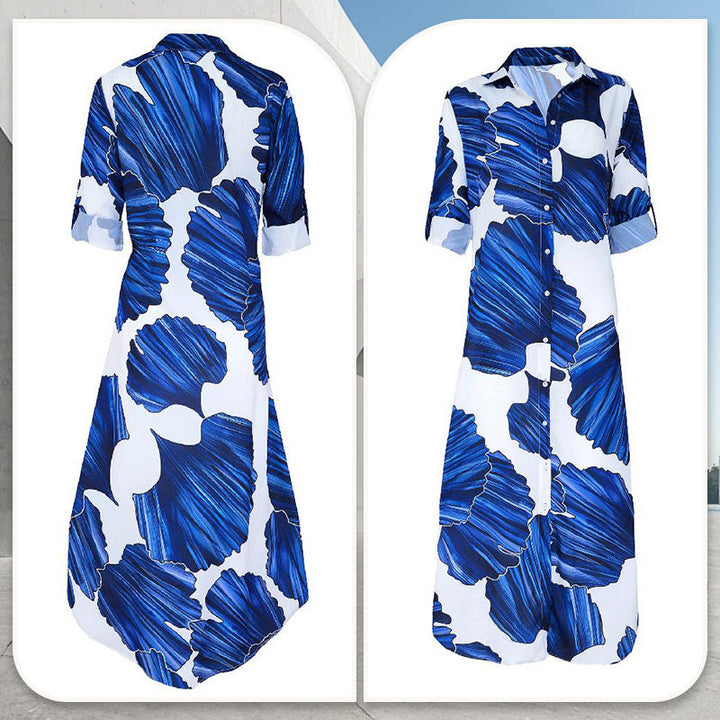 MAYBELLE - VESTIDO MAXI ENVOLVENTE ELEGANTE CON CUELLO