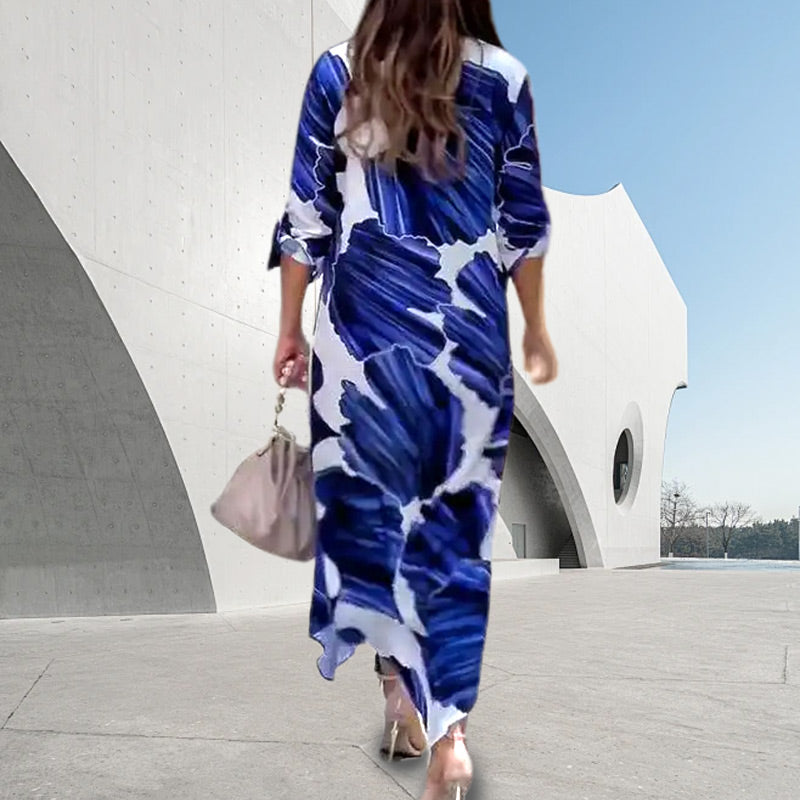 MAYBELLE - VESTIDO MAXI ENVOLVENTE ELEGANTE CON CUELLO