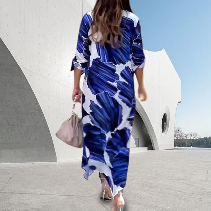 MAYBELLE - VESTIDO MAXI ENVOLVENTE ELEGANTE CON CUELLO