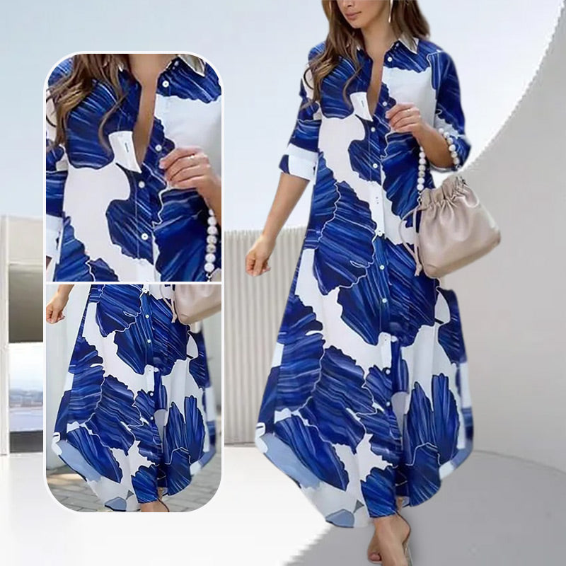 MAYBELLE - VESTIDO MAXI ENVOLVENTE ELEGANTE CON CUELLO