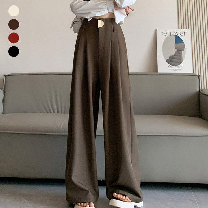 ELYSSA - PANTALONES DE CINTURA ALTA Y PIERNA ANCHA