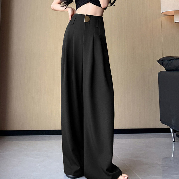 ELYSSA - PANTALONES DE CINTURA ALTA Y PIERNA ANCHA
