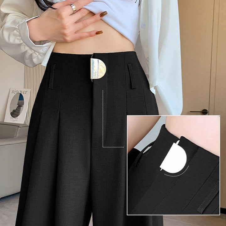 ELYSSA - PANTALONES DE CINTURA ALTA Y PIERNA ANCHA