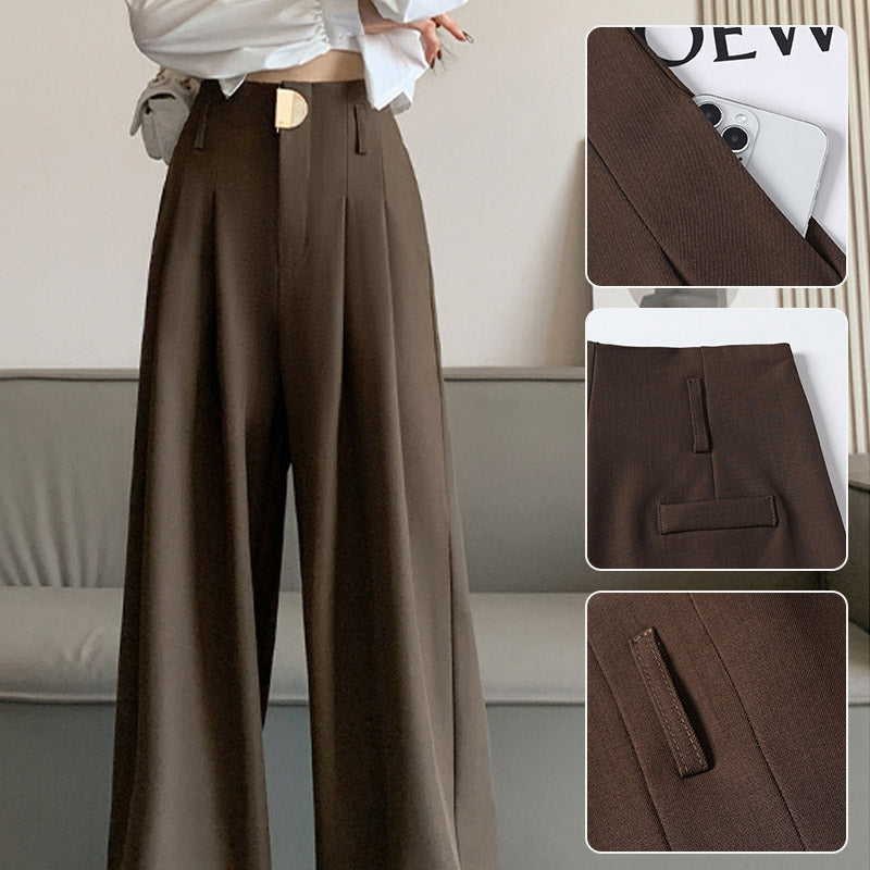 ELYSSA - PANTALONES DE CINTURA ALTA Y PIERNA ANCHA