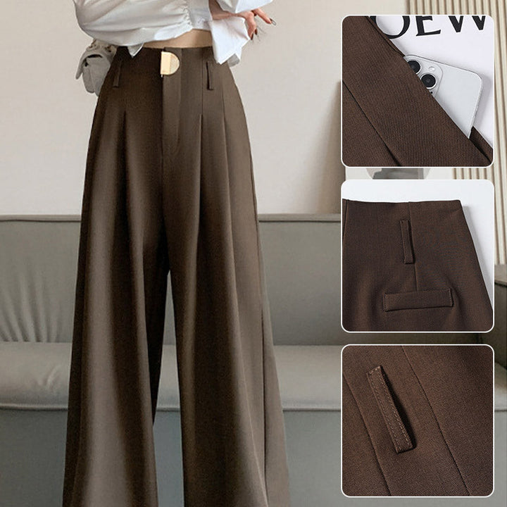 ELYSSA - PANTALONES DE CINTURA ALTA Y PIERNA ANCHA