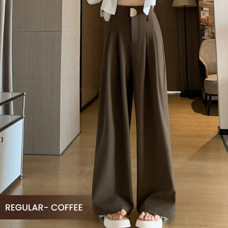 ELYSSA - PANTALONES DE CINTURA ALTA Y PIERNA ANCHA