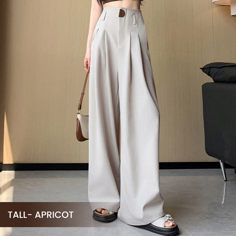 ELYSSA - PANTALONES DE CINTURA ALTA Y PIERNA ANCHA