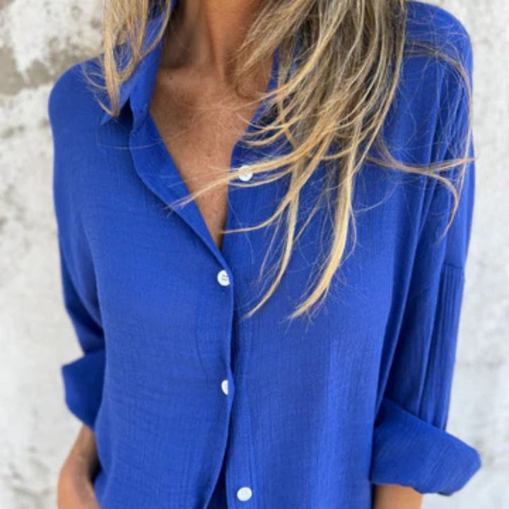JENNY - CONJUNTO CASUAL DE CAMISA DE MANGA LARGA Y SHORTS