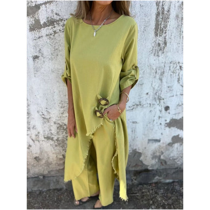 YSA – CONJUNTO COORDINADO REFINADO DE ALGODÓN Y LINO