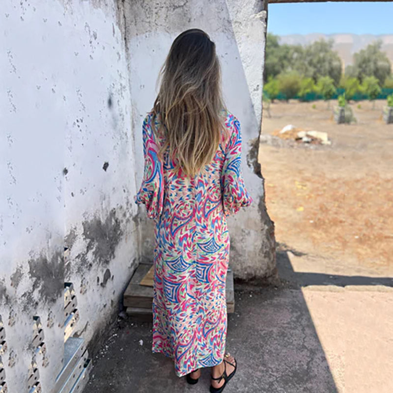WOLLY - VESTIDO MODERNO Y ELEGANTE CON ESCOTE EN V