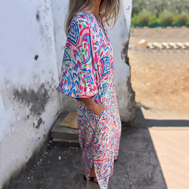 WOLLY - VESTIDO MODERNO Y ELEGANTE CON ESCOTE EN V