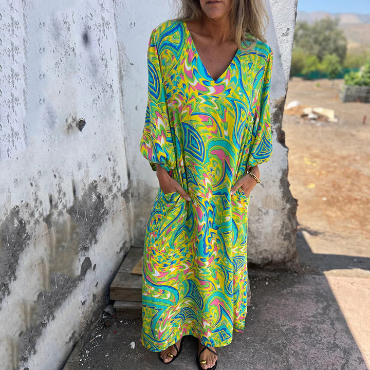 WOLLY - VESTIDO MODERNO Y ELEGANTE CON ESCOTE EN V