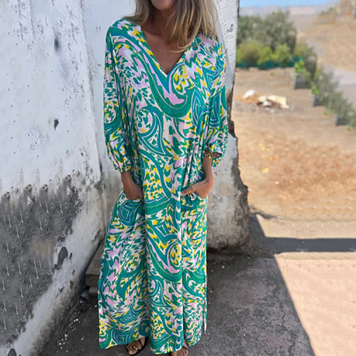 WOLLY - VESTIDO MODERNO Y ELEGANTE CON ESCOTE EN V