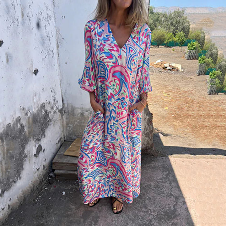 WOLLY - VESTIDO MODERNO Y ELEGANTE CON ESCOTE EN V