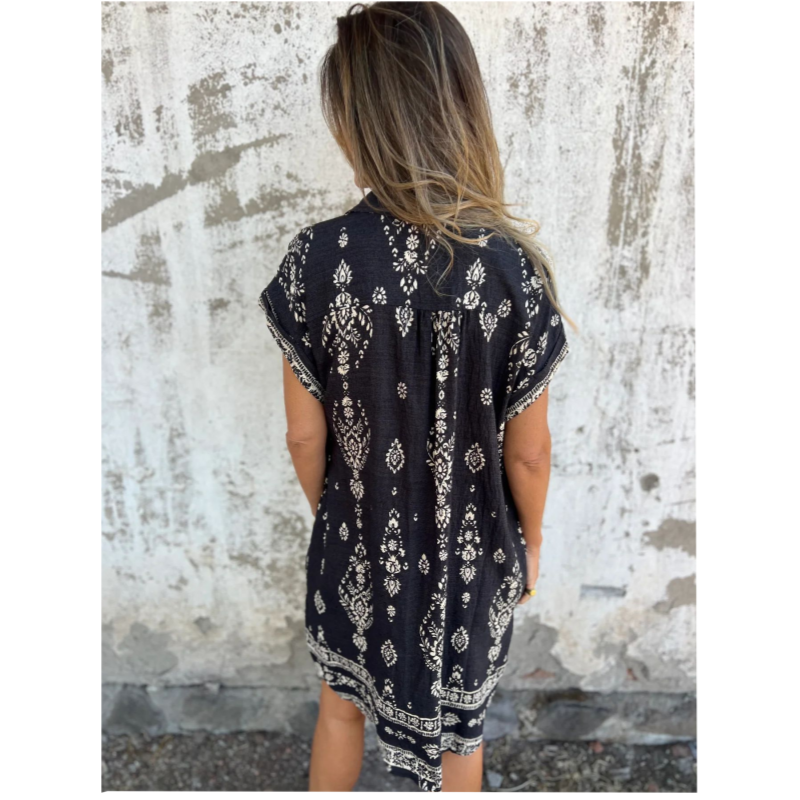 MIKELA - VESTIDO ESTAMPADO DE AJUSTE RELAJADO CON BOLSILLOS