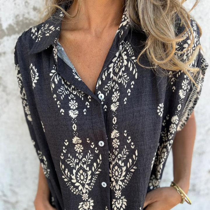 MIKELA - VESTIDO ESTAMPADO DE AJUSTE RELAJADO CON BOLSILLOS