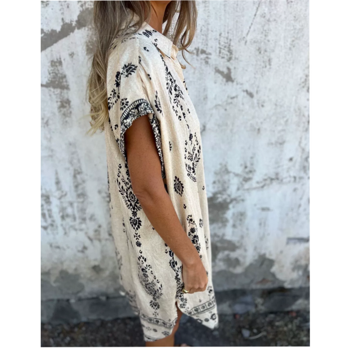 MIKELA - VESTIDO ESTAMPADO DE AJUSTE RELAJADO CON BOLSILLOS