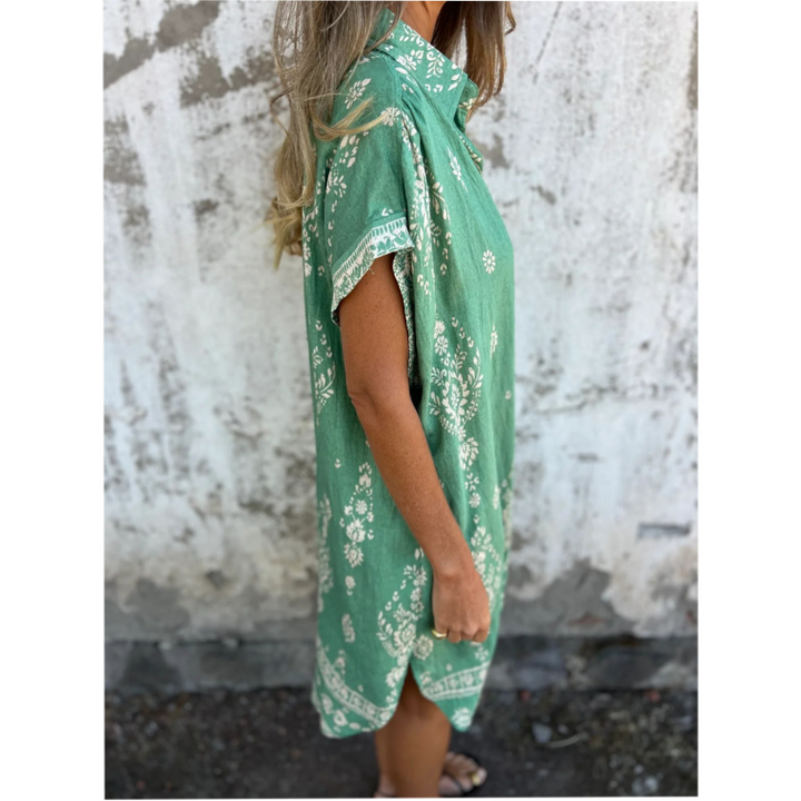 MIKELA - VESTIDO ESTAMPADO DE AJUSTE RELAJADO CON BOLSILLOS