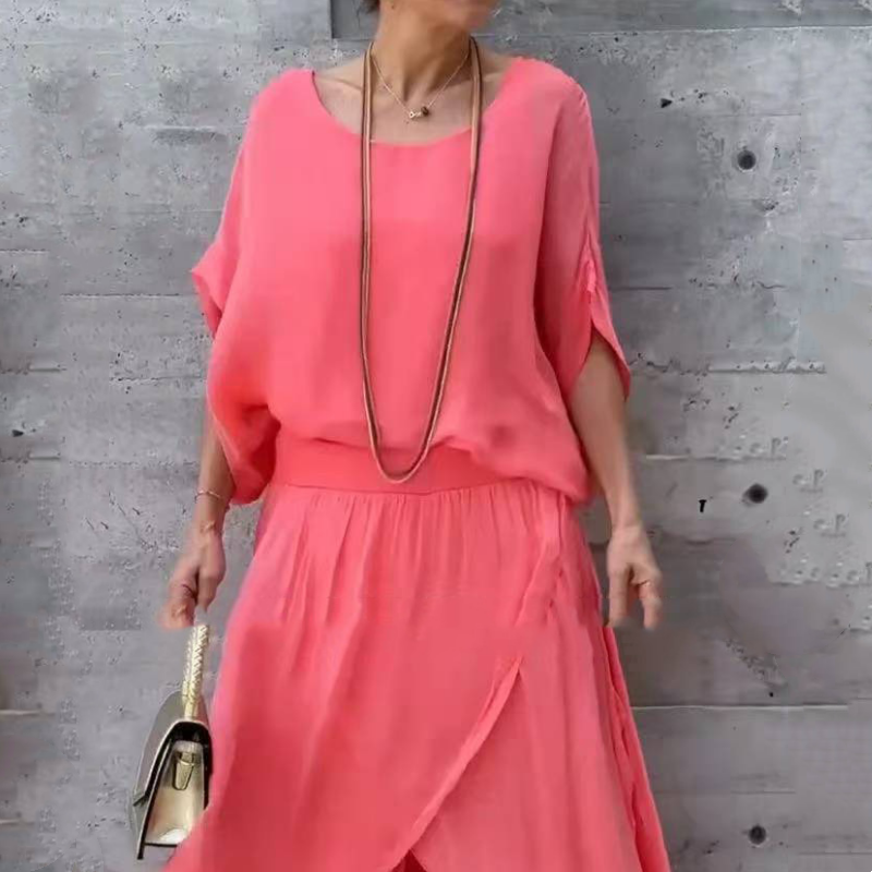 BERNADETTE - CONJUNTO CASUAL DE CHIFÓN CON PANTALONES FLUIDOS