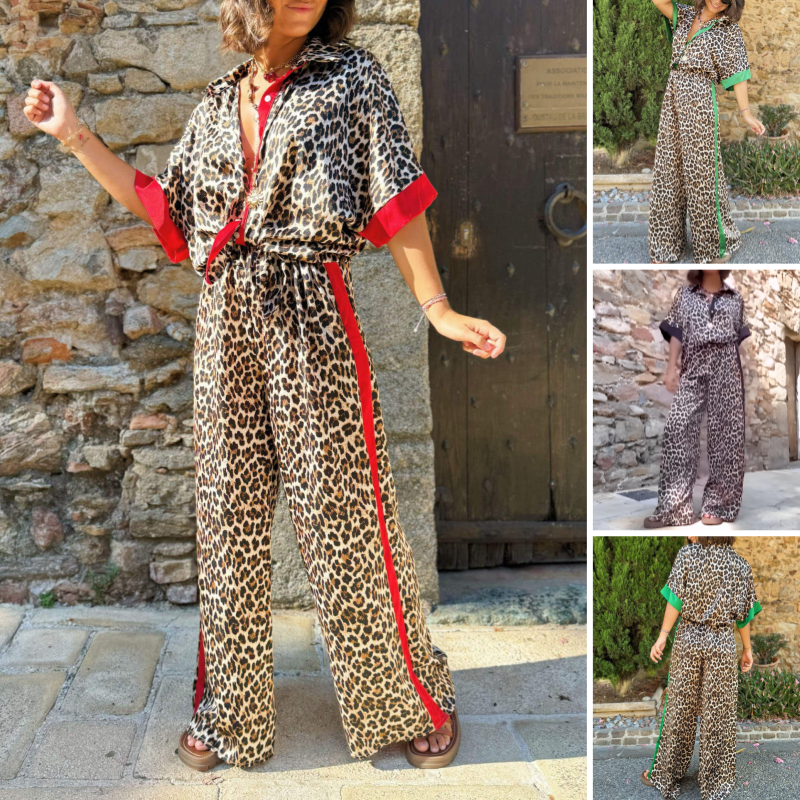 LILI - CONJUNTO DE ROPA DE LUJO CON ESTAMPADO DE LEOPARDO