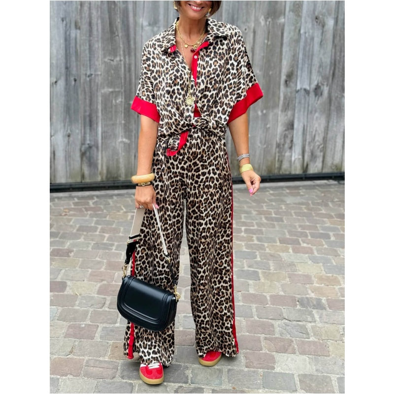 LILI - CONJUNTO DE ROPA DE LUJO CON ESTAMPADO DE LEOPARDO