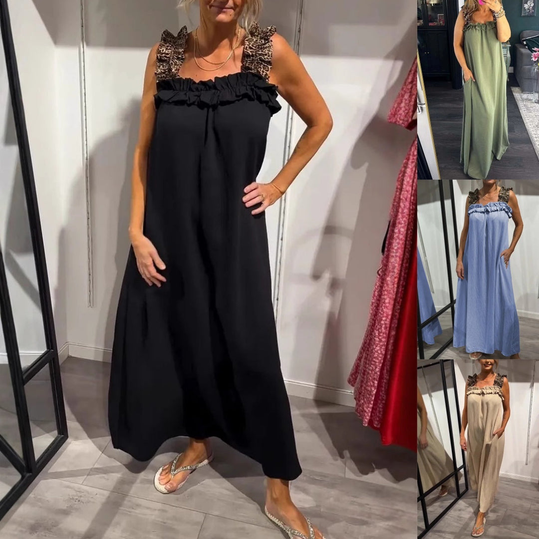 FELISA - VESTIDO MAXI SIN MANGAS CON BOLSILLOS