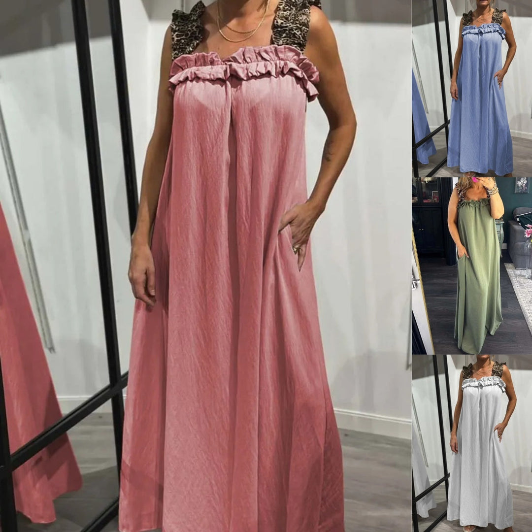 FELISA - VESTIDO MAXI SIN MANGAS CON BOLSILLOS