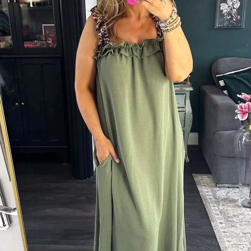 FELISA - VESTIDO MAXI SIN MANGAS CON BOLSILLOS