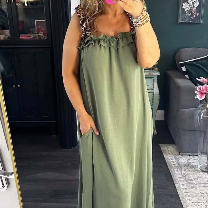 FELISA - VESTIDO MAXI SIN MANGAS CON BOLSILLOS