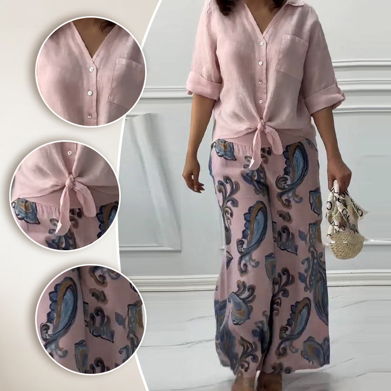 NIVES - BLUSA DE AJUSTE RELAJADO Y CONJUNTO DE CINTURA ALTA