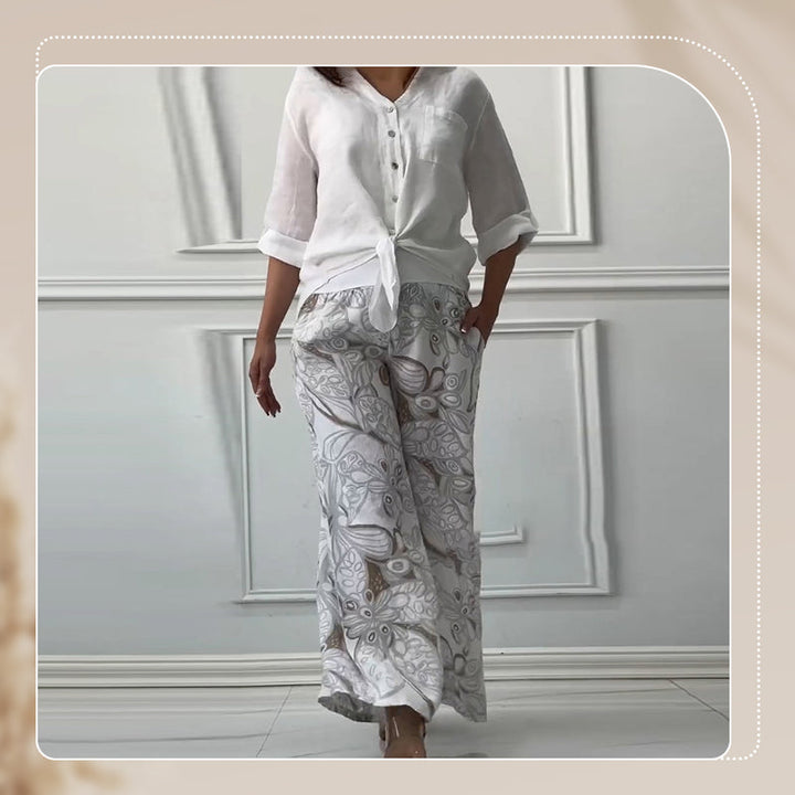 NIVES - BLUSA DE AJUSTE RELAJADO Y CONJUNTO DE CINTURA ALTA