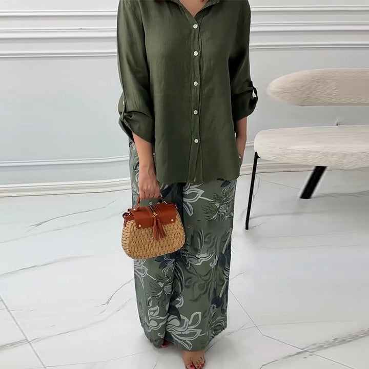 NIVES - BLUSA DE AJUSTE RELAJADO Y CONJUNTO DE CINTURA ALTA