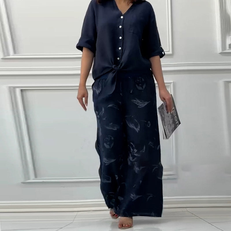 NIVES - BLUSA DE AJUSTE RELAJADO Y CONJUNTO DE CINTURA ALTA