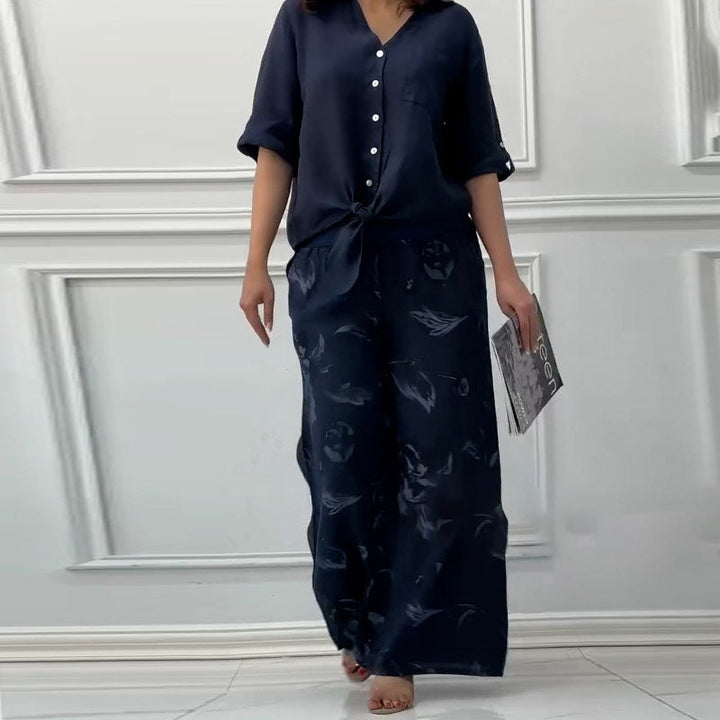 NIVES - BLUSA DE AJUSTE RELAJADO Y CONJUNTO DE CINTURA ALTA