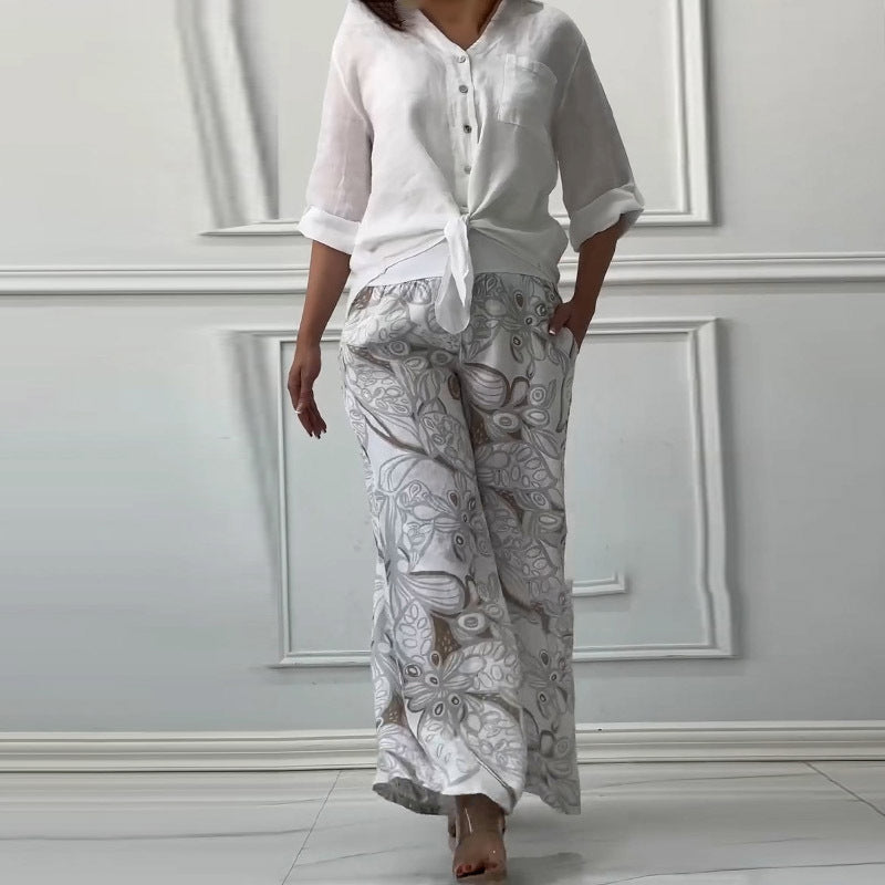NIVES - BLUSA DE AJUSTE RELAJADO Y CONJUNTO DE CINTURA ALTA