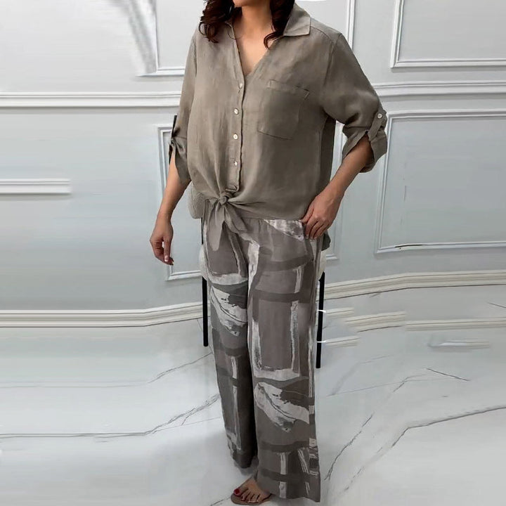 NIVES - BLUSA DE AJUSTE RELAJADO Y CONJUNTO DE CINTURA ALTA
