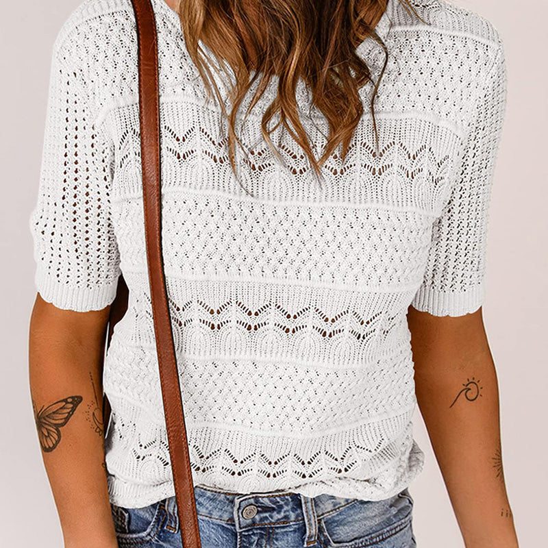 MARICEL – BLUSA DE PUNTO VINTAGE DE ENCAJE