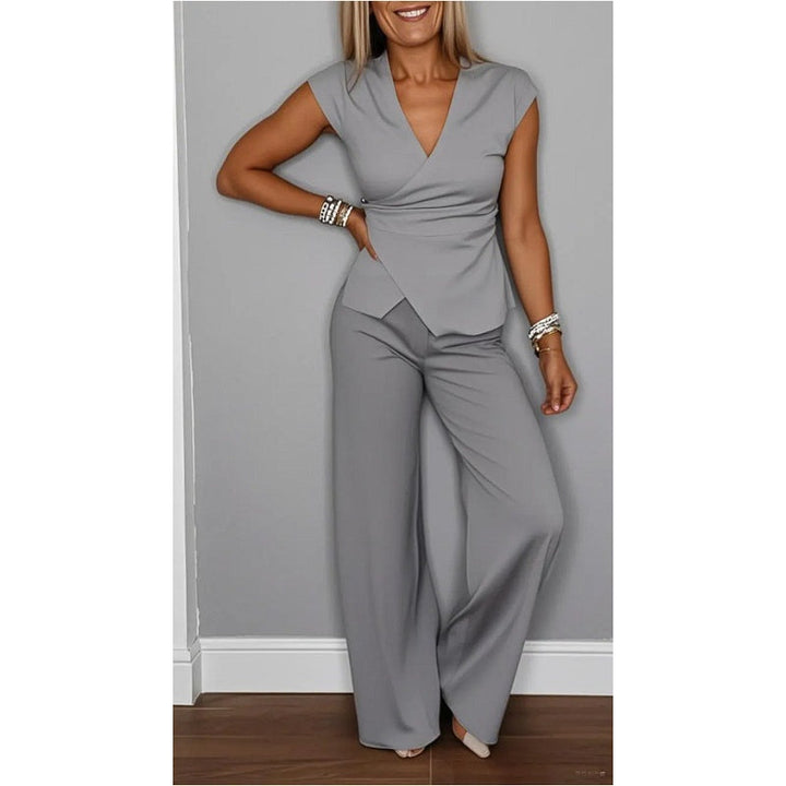 SUEÑO - CONJUNTO CHIC DE DOS PIEZAS CON ESCOTE EN V