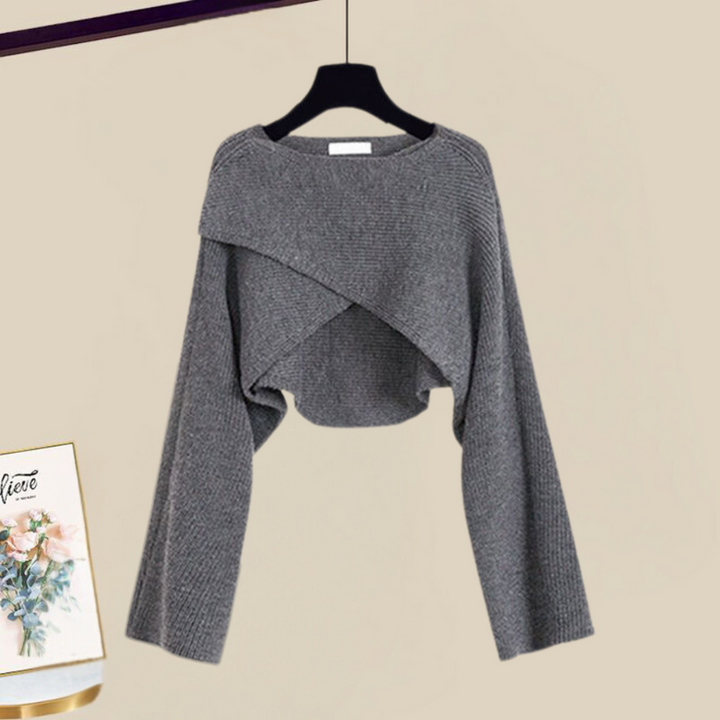 Riley™ - Conjunto Elegante de Vestido y Cárdigan