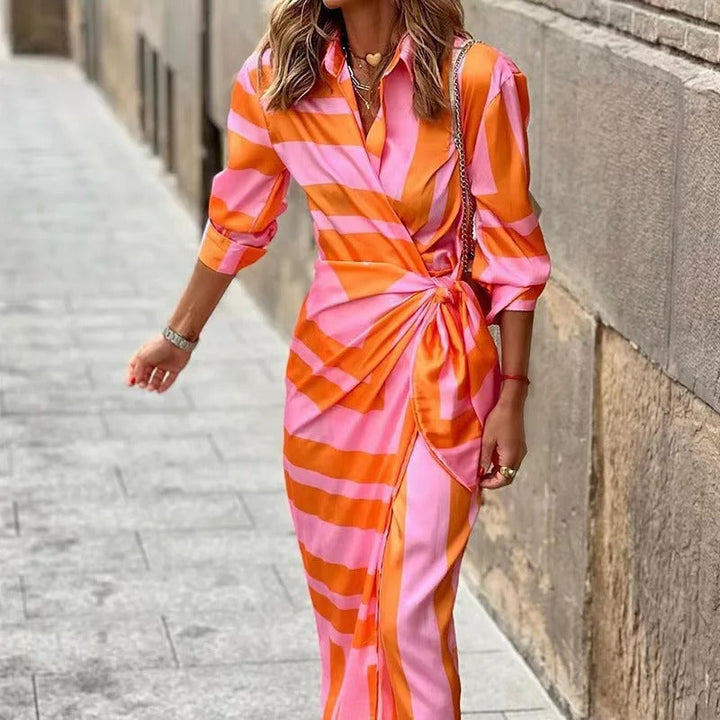 Vera - Vestido Estampado de Largo Medio