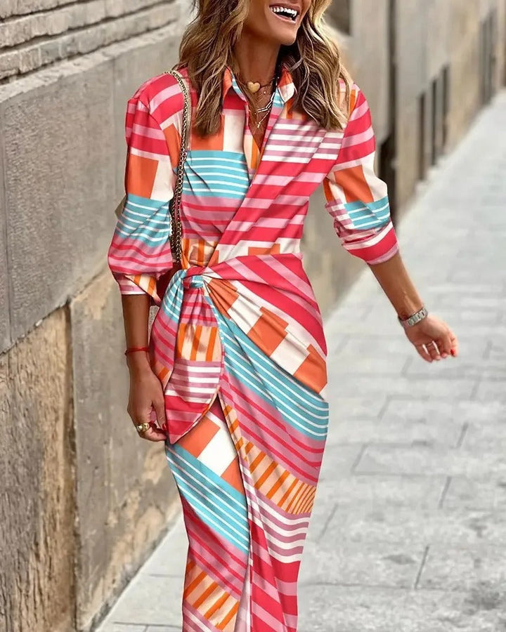Vera - Vestido Estampado de Largo Medio
