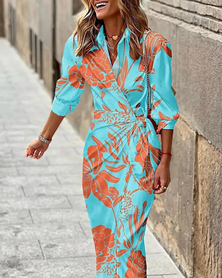 VIA - VESTIDO MAXI IMPRESO DE ALTA CALIDAD