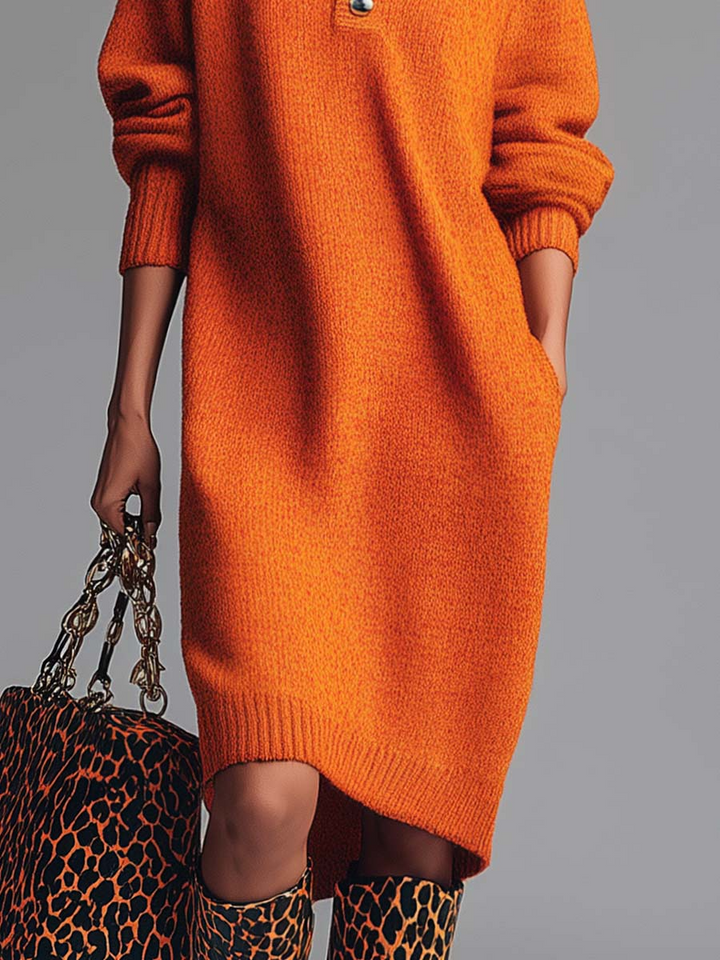 BELLE – VESTIDO DE PUNTO SUAVE CON BOTONES