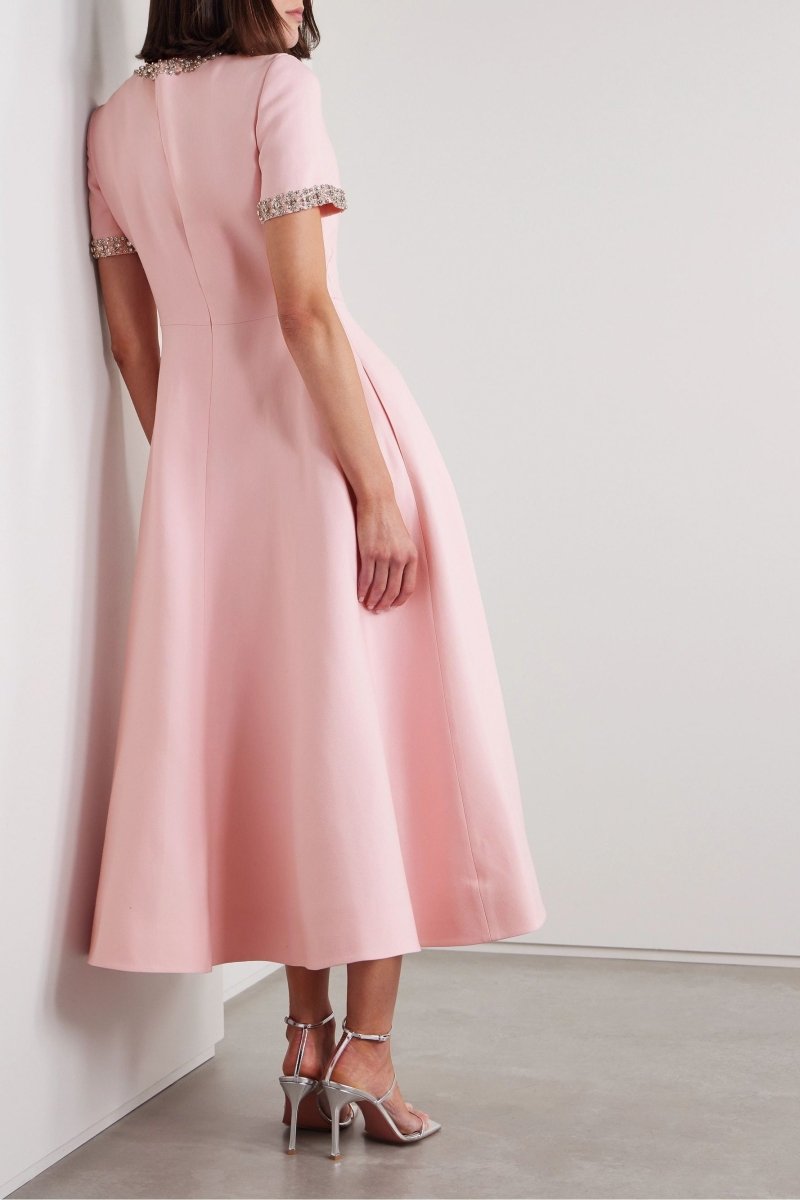 Vestido Midi Zoe Bowknot con Cristales
